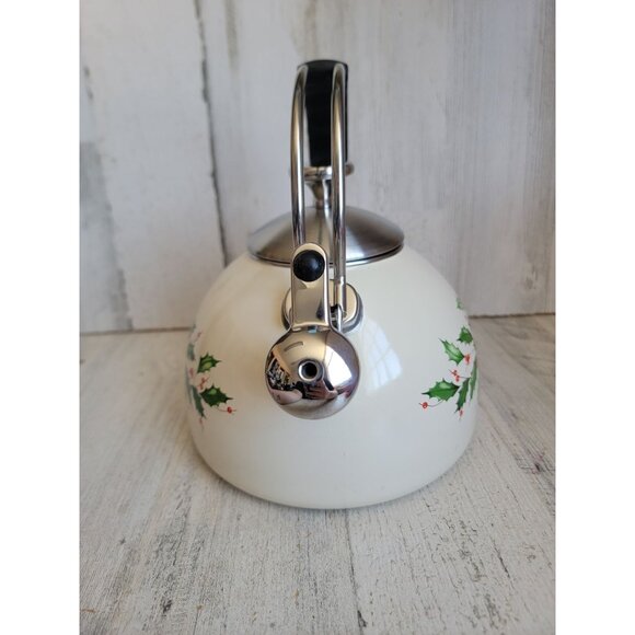 Lenox‎ tea kettle 892561 mistletoe home decor kitchen xmas - Picture 4 of 9